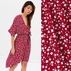 minkpink roses are red ditty midi dress